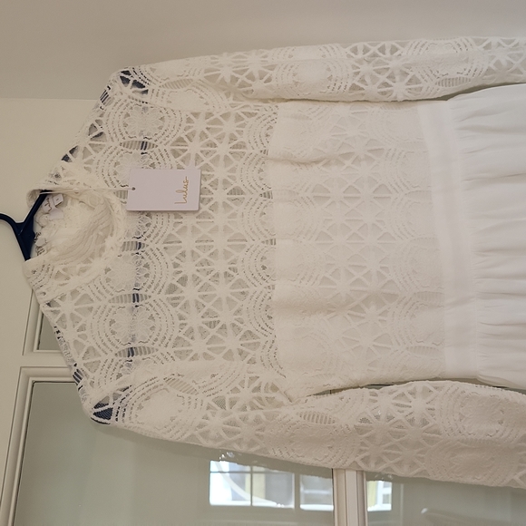 NWT Lulus Crochet Long Sleeve Dress Sz S - Picture 2 of 5